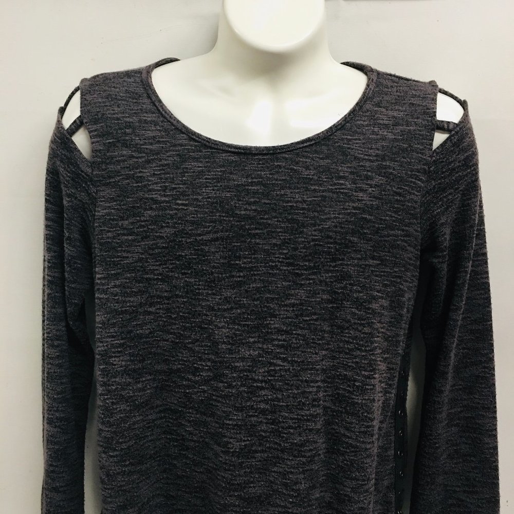 Erge Designs Gray Top Long Sleeve Knit Stretch M 10/12  (P11)